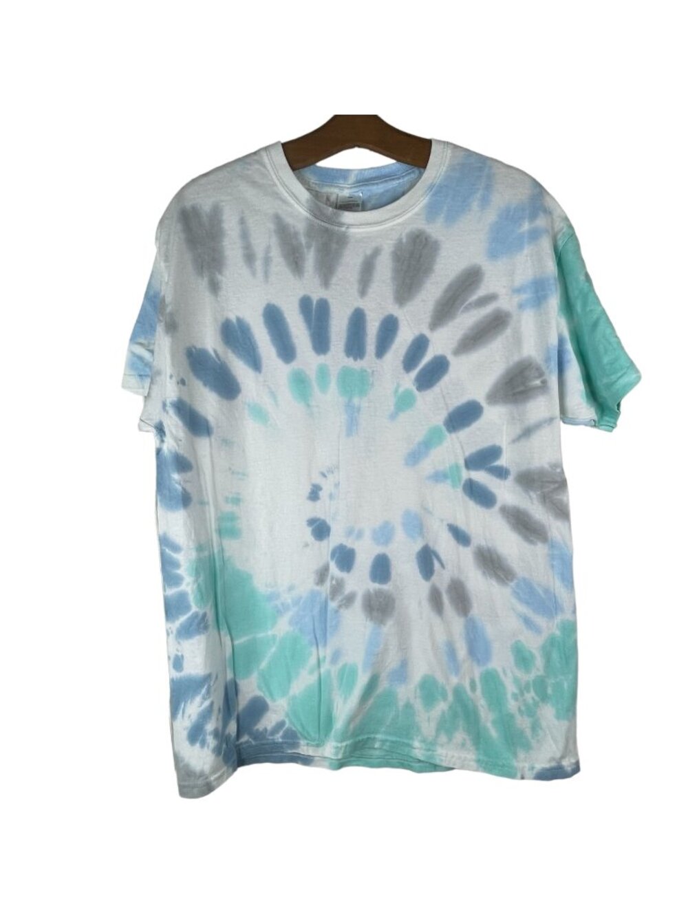 Tie Dye Tshirt Large Short Sleeve Crewneck Cotton Multicolor Blue Gray